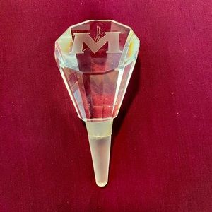 Oleg Cassini Crystal Bottle Stopper w/ initial M